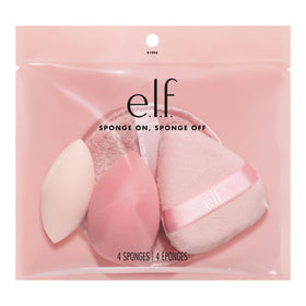 e.l.f. Sponge On Sponge Off set: Total Face Sponge for flawless blending and airbrushed finish.