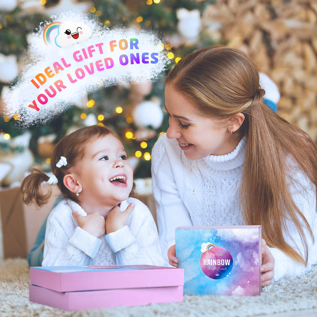 Elfinbay Rainbow Cloud gift-ready rainbow bath bombs for celebrations and stockings