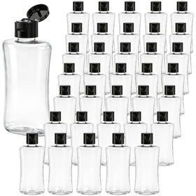 ELFULLY 40-pack travel bottles with flip cap for organized trips.