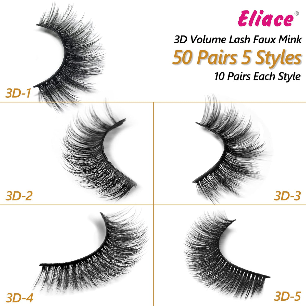 Eliace 3D faux mink lashes add volume without heaviness.