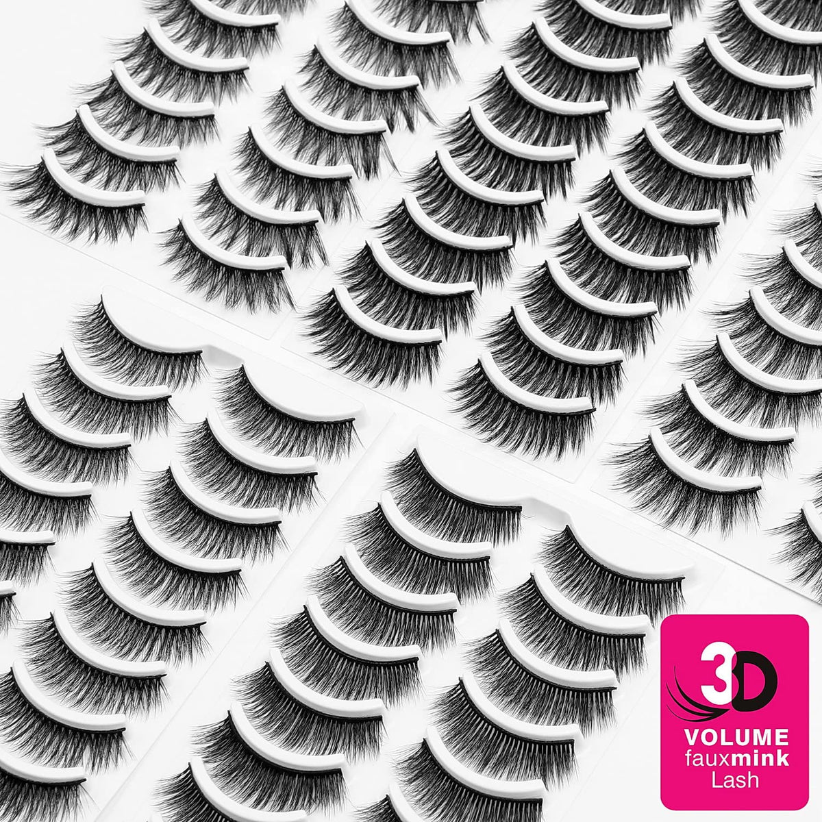 Eliace cat-eye wispy lashes define eyes with lightweight comfort.