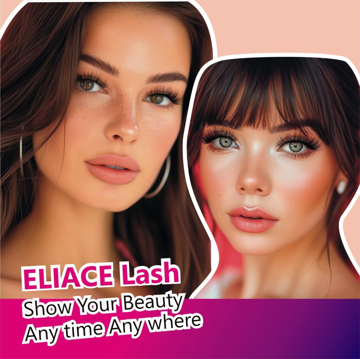 Eliace glasses-friendly thin-band lashes fit comfortably behind frames.
