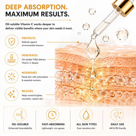 ELIPLEX Vitamin C Oil close-up under neutral light shows brightening without heaviness.