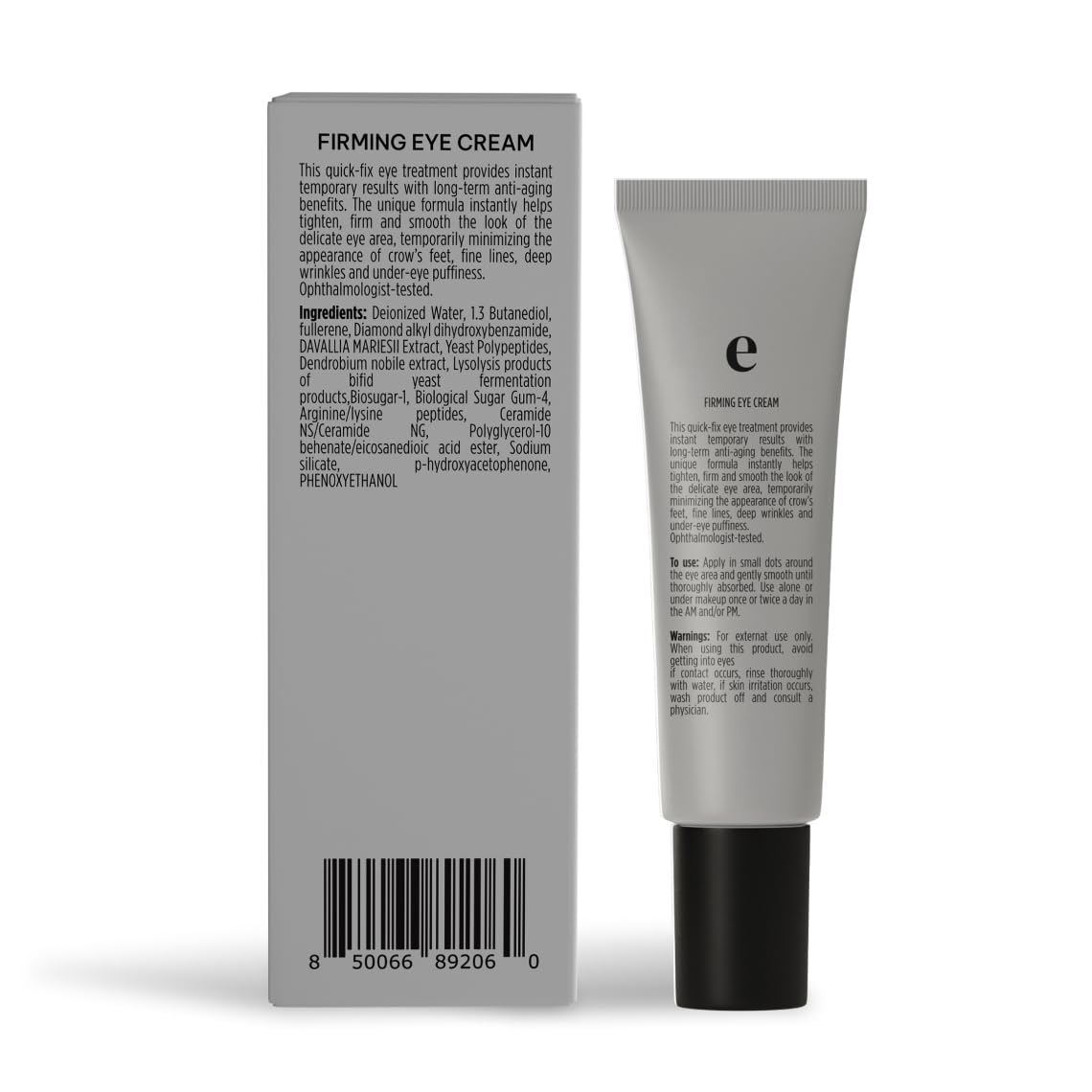 Eliré Firming Eye Cream vegan cruelty-free claim with eco-friendly vibe.