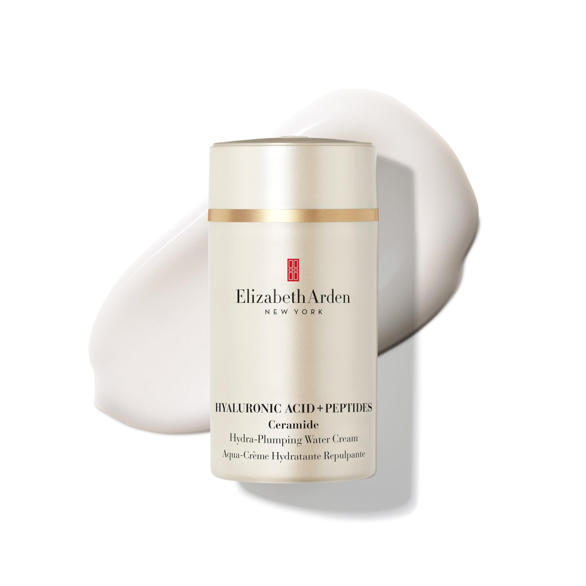 Elizabeth Arden 5D Hyaluronic Acid technology swatch demonstrates multi-layer hydration.
