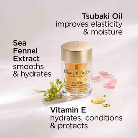 Elizabeth Arden application scene with eye serum capsules for daily use