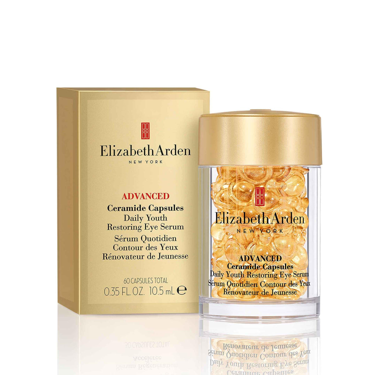 Elizabeth Arden Advanced Ceramide Eye Serum Capsules bottle close up for premium skincare ritual