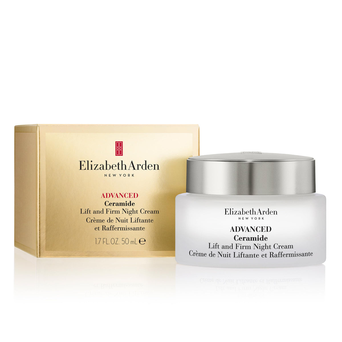 Elizabeth Arden Advanced Ceramide Lift & Firm Night Cream jar closeup showing rich hydration