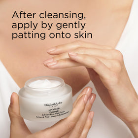 Elizabeth Arden bathroom counter setup implies ready-to-use evening self-care