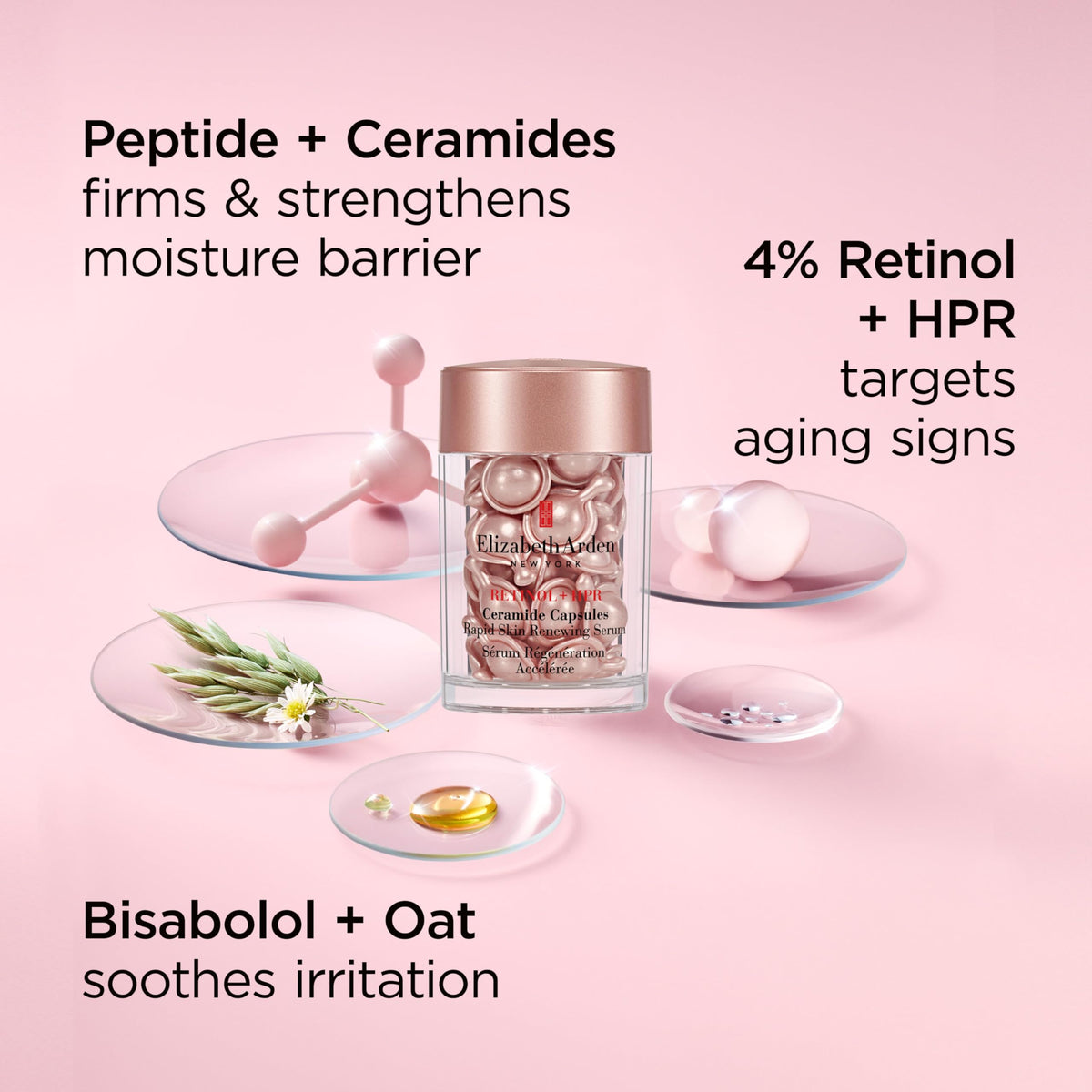 Elizabeth Arden bottle close-up from the serums set