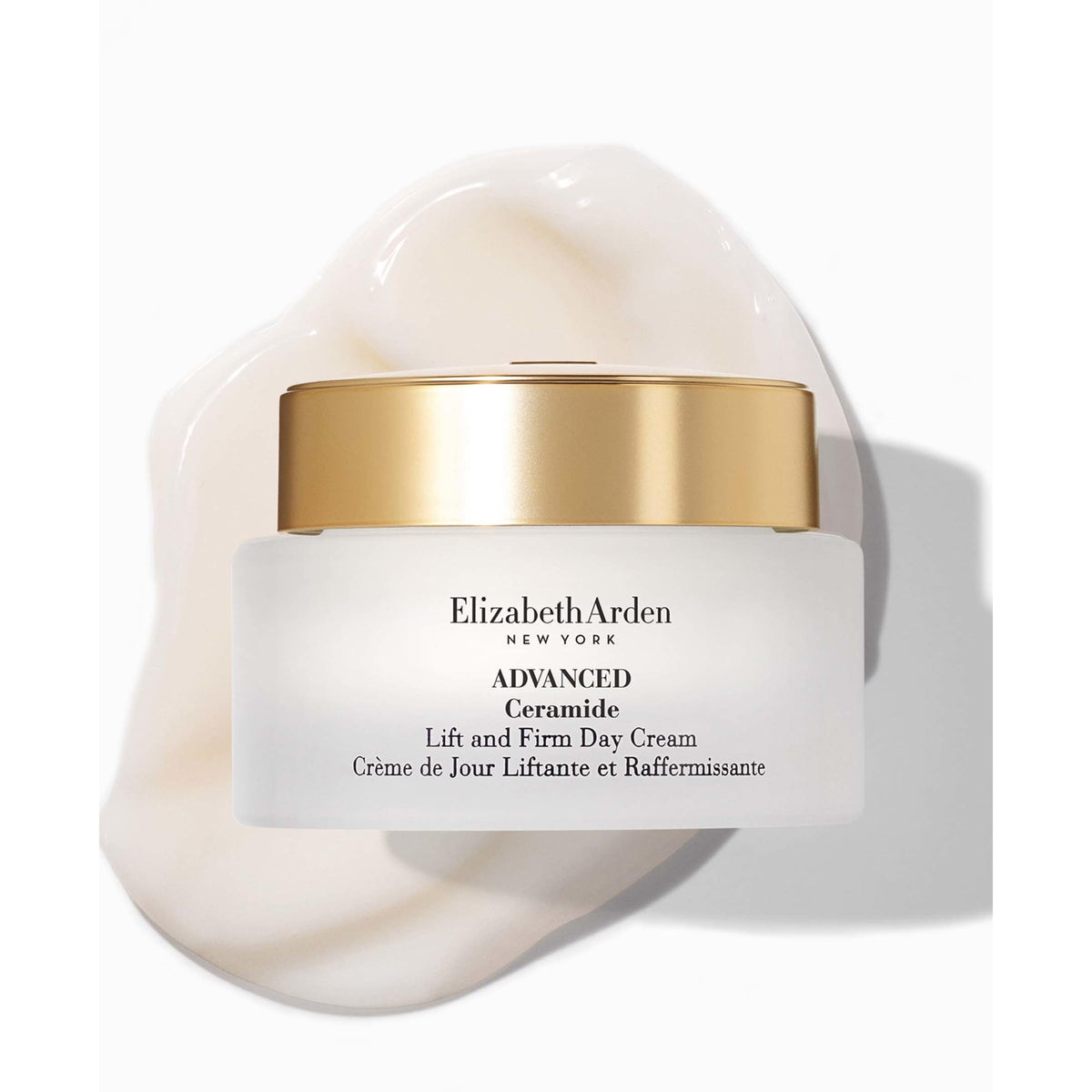 Ceramide Lift and Firm Day Cream texture swatch showing smooth application.