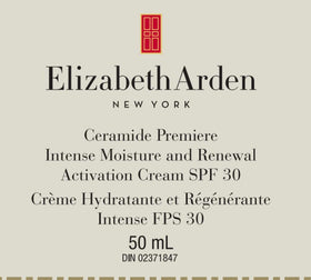 Elizabeth Arden Ceramide Premiere packaging shot for daily skincare routine.