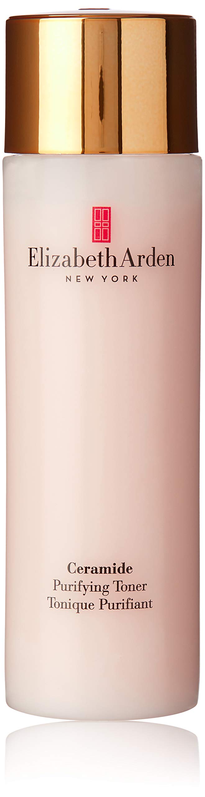 Elizabeth Arden Ceramide Purifying Toner bottle in clean display, fragrance-free gentle cleansing.