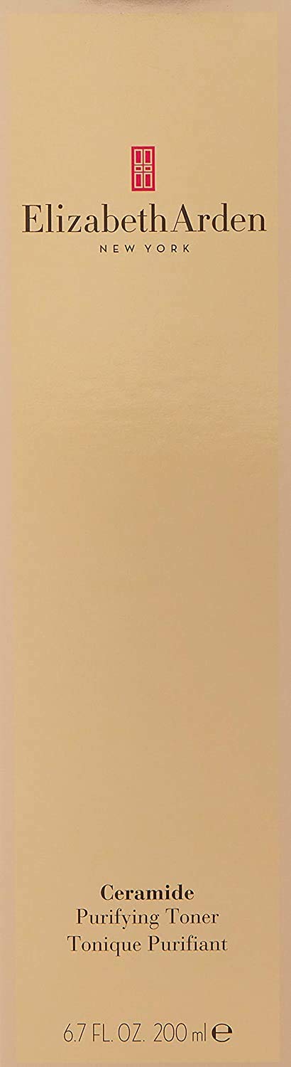Elizabeth Arden Ceramide Purifying Toner application illustrating pore refinement on skin.