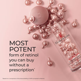 Elizabeth Arden ceramide serum texture close-up emphasizing skin barrier support visuals.