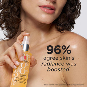 Elizabeth Arden Eight Hour All-Over Miracle Oil hair application highlighting smoothness and gloss.