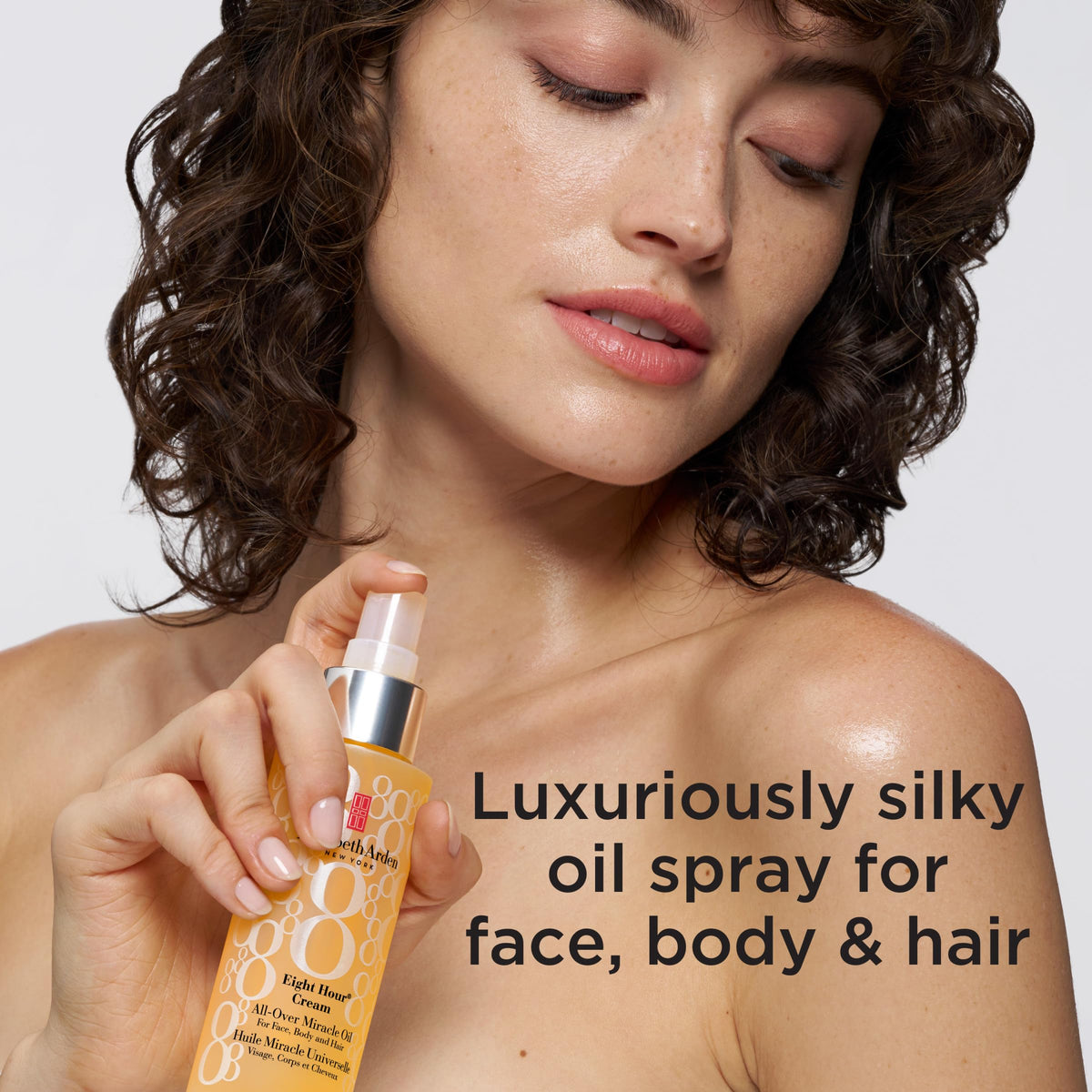 Elizabeth Arden Eight Hour All-Over Miracle Oil on skin for even texture and glow.