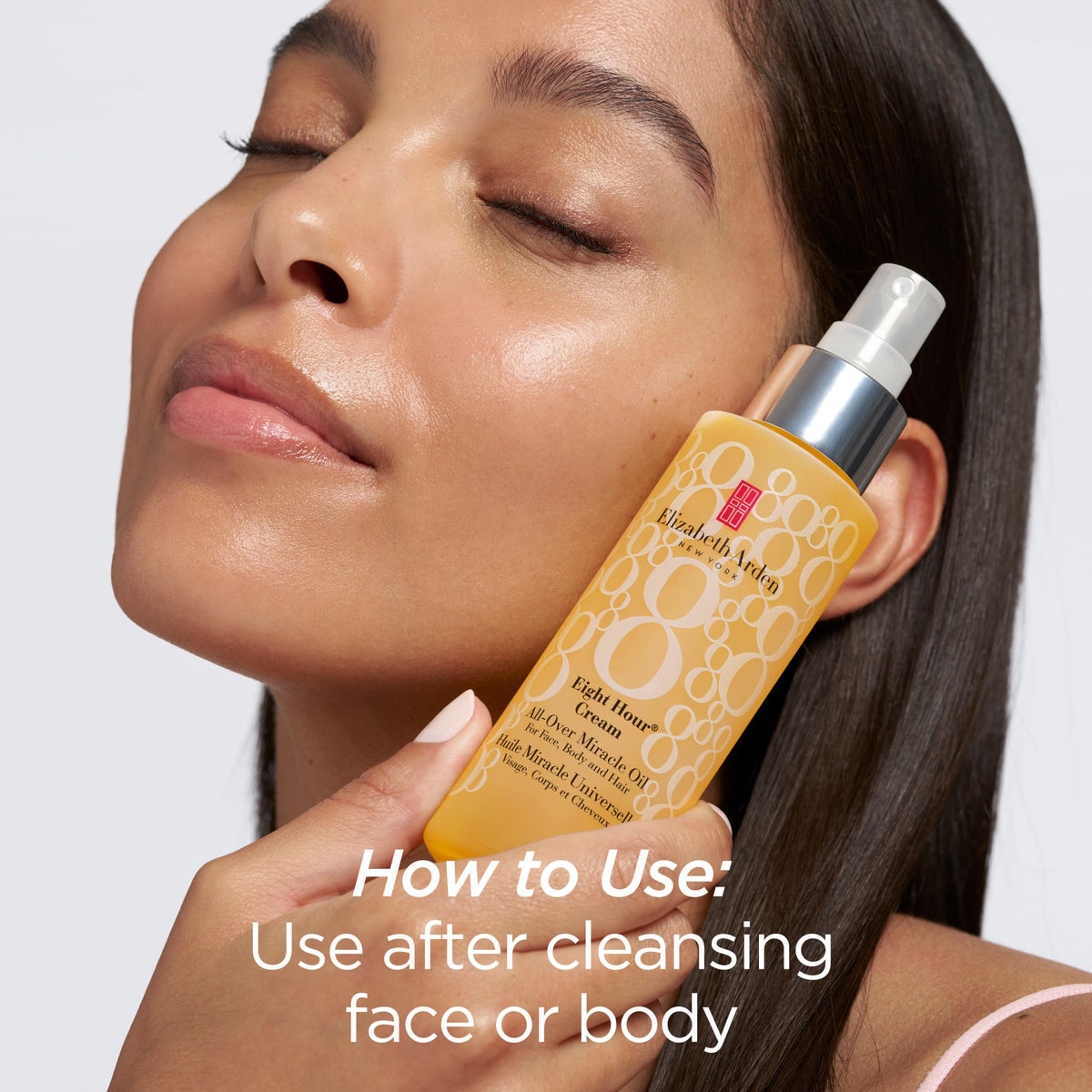 Elizabeth Arden Eight Hour All-Over Miracle Oil spray bottle ready for easy use.