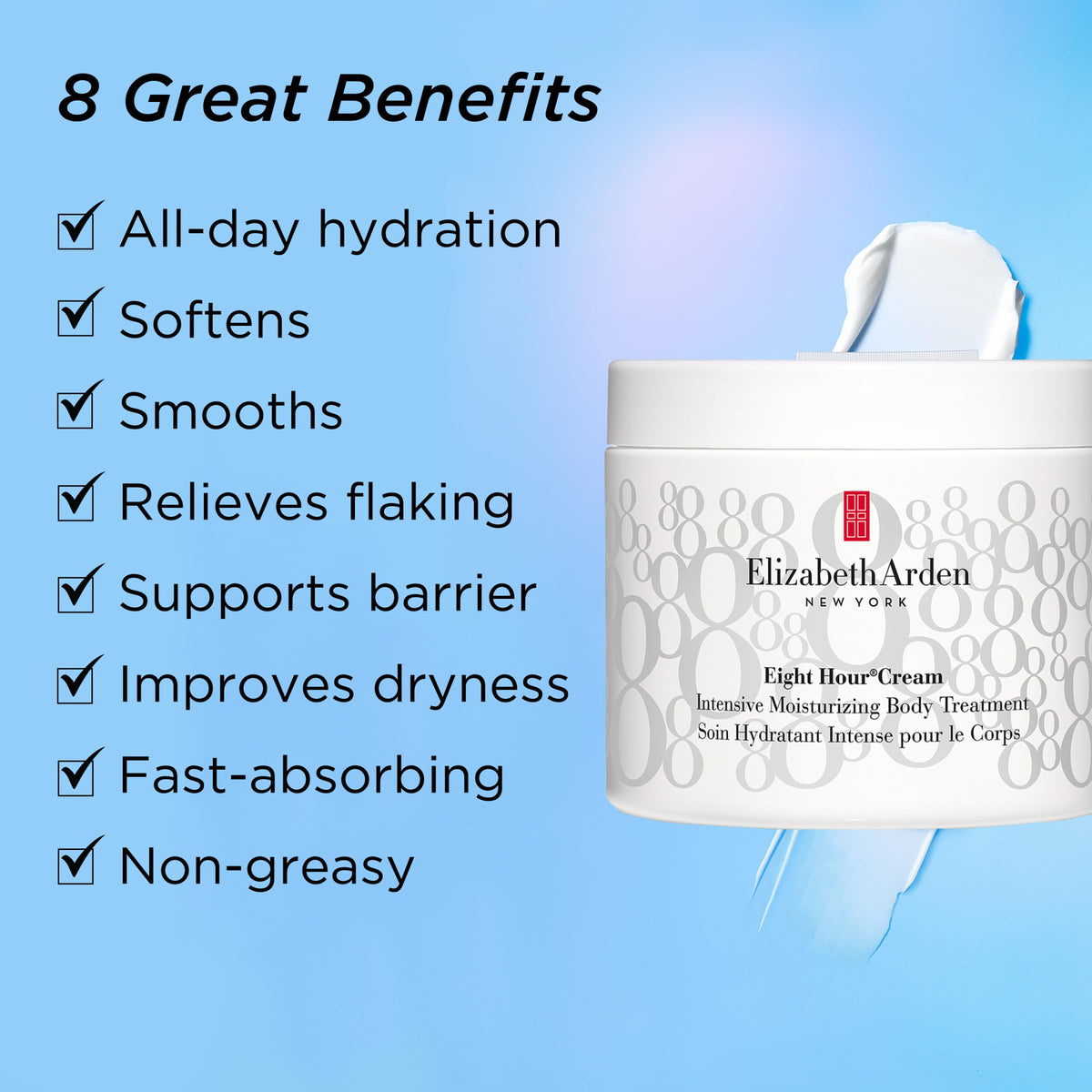 Elizabeth Arden Eight Hour Cream glycerin ingredient image emphasizes moisture attraction.