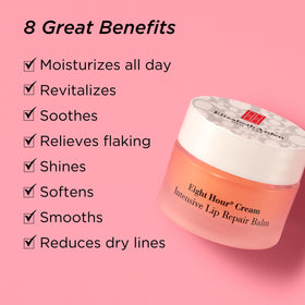 Elizabeth Arden packaging highlights travel-friendly lip care solution.