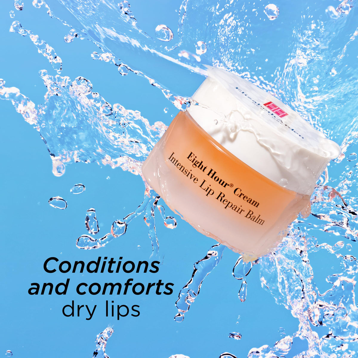 Elizabeth Arden balm glides on lips with soothing feel.