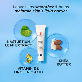 Elizabeth Arden lip balm on lips for everyday comfort and protection