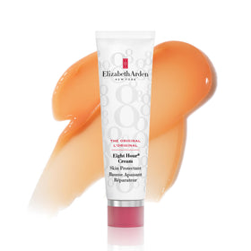 Texture close-up showing creamy balm for lips and skin