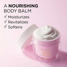 Eternal Aura with shea butter provides lasting moisture for dry skin.