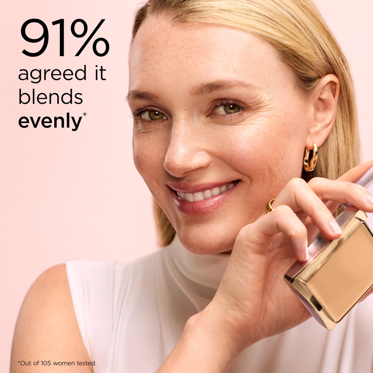 Elizabeth Arden Flawless Finish skin glow after application on even skin tone