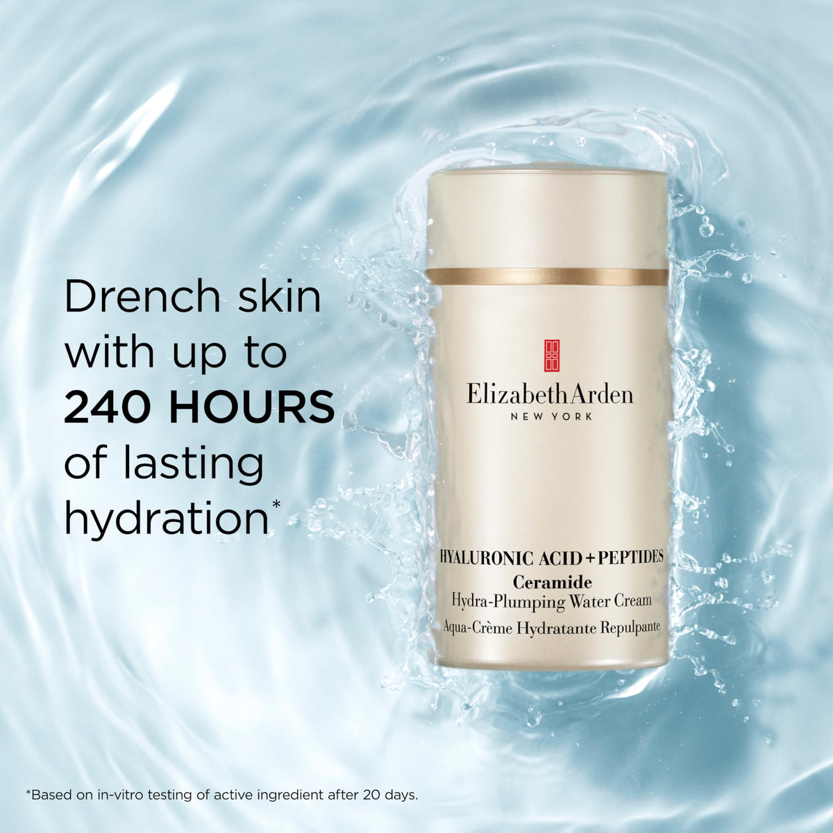 Elizabeth Arden lightweight gel texture dispenses smoothly onto skin for quick absorption.