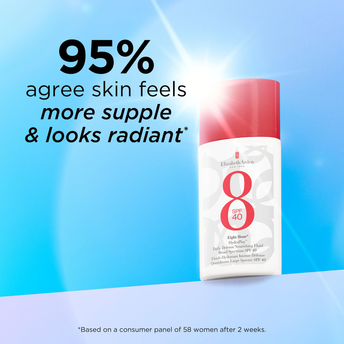 Elizabeth Arden HydraPlay sunscreen on skin shows no white cast