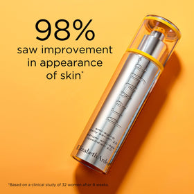Prevage serum bottle held in hand for a simple daily routine.
