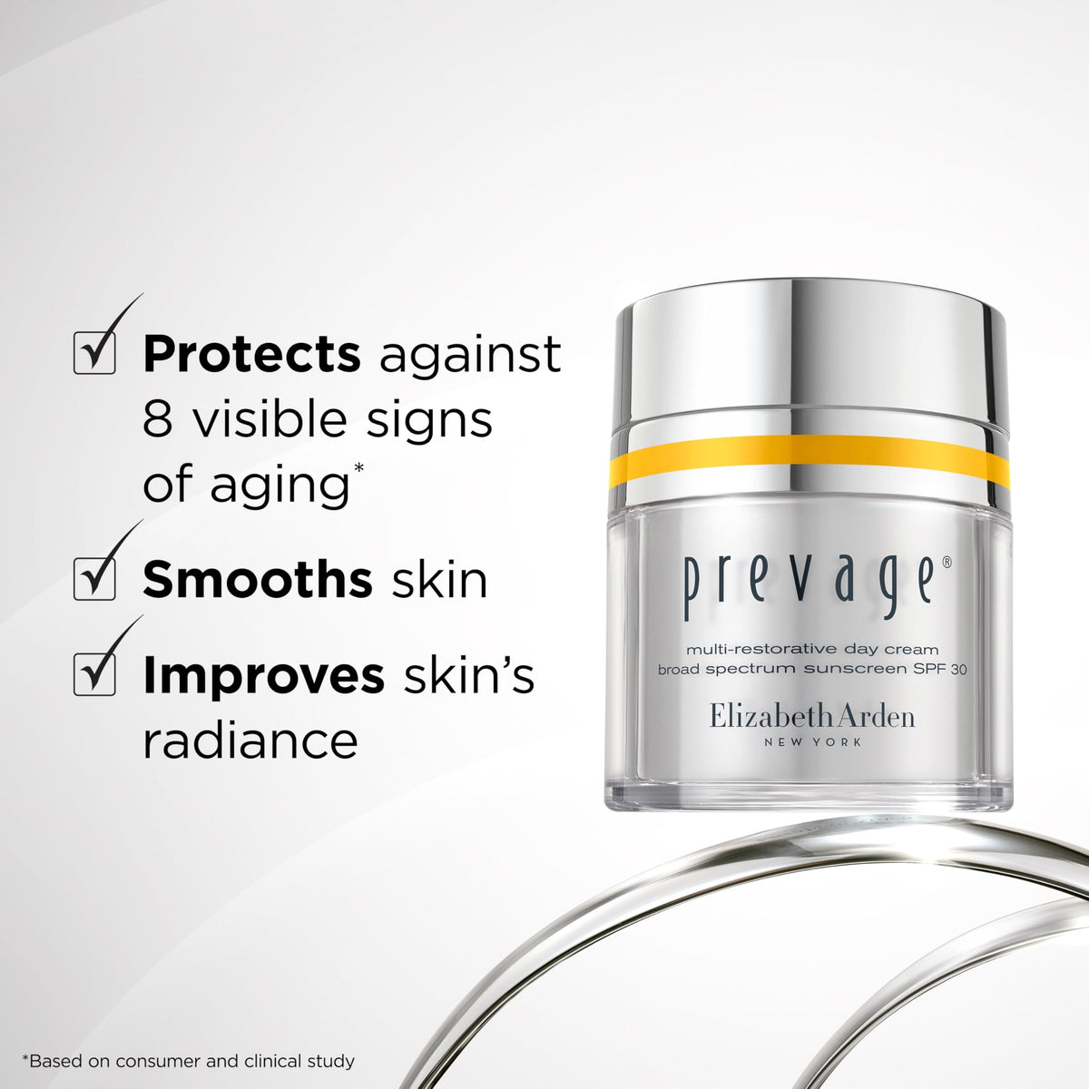 Prevage cream being applied to cheek for instant radiance