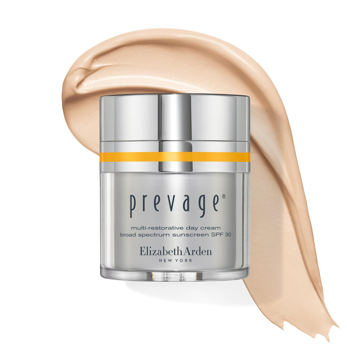 Prevage day cream swirl texture on skin showing rich absorption