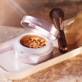 Elizabeth Arden Pure Finish Mineral Foundation texture swirl on skin showing microlight finish.