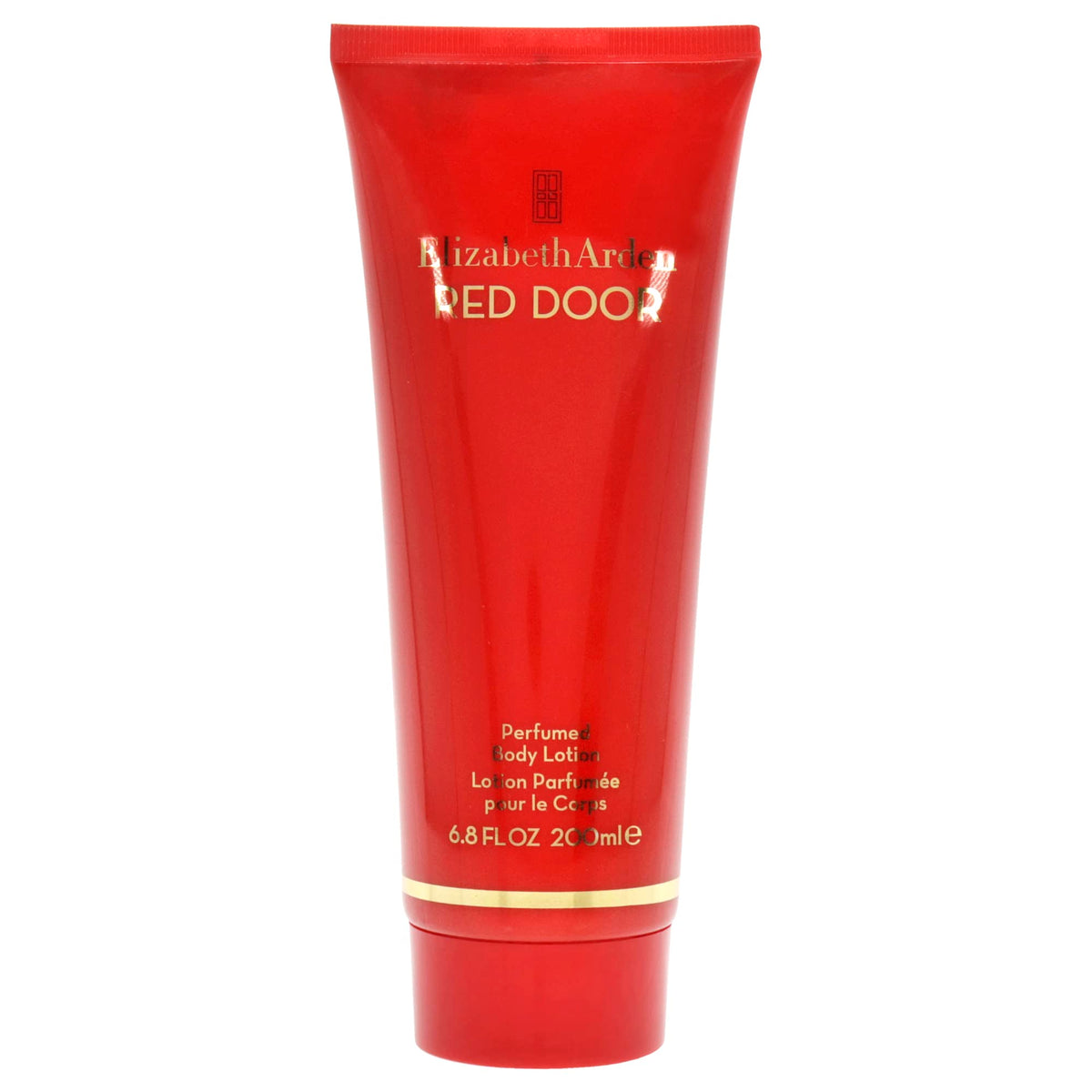 Elizabeth Arden Red Door body lotion bottle with rich florals for indulgent skin.