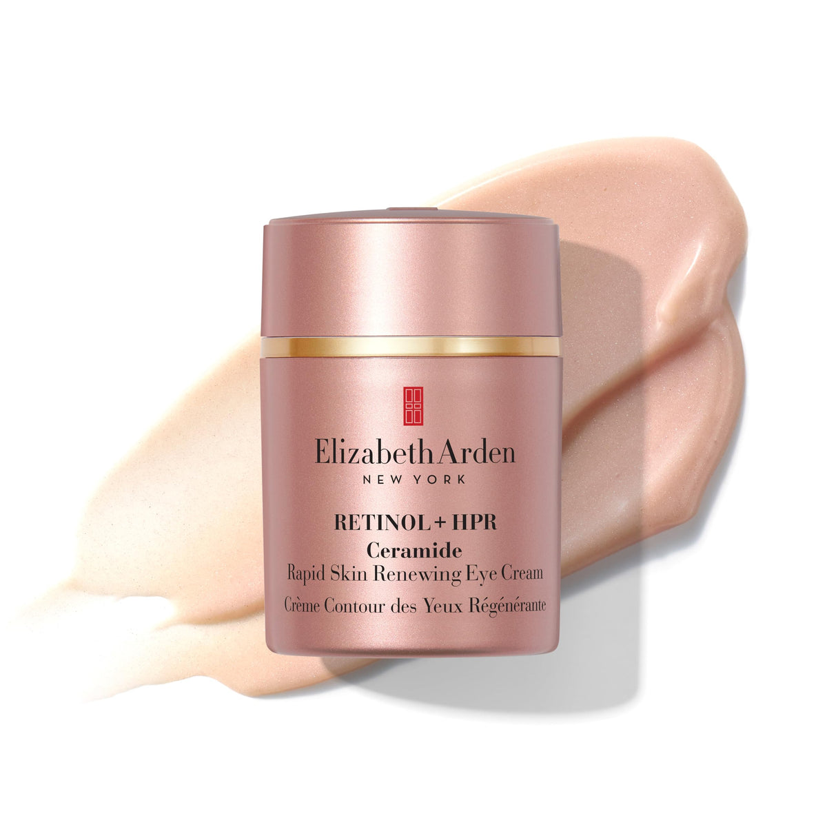 Close-up texture of Elizabeth Arden eye cream highlighting lightweight hydration