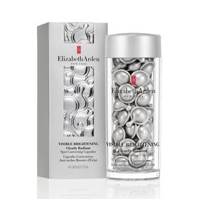 Elizabeth Arden Visible Brightening bottle close-up showing premium packaging for radiant skin.