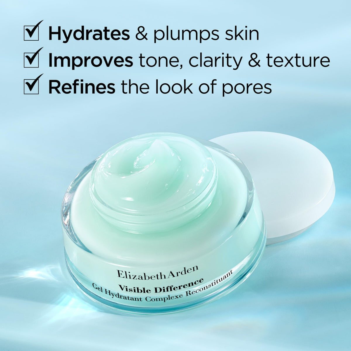Elizabeth Arden Visible Difference HydraGel being applied to clean skin