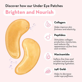 Elizabeth Mott 24K Gold Under Eye Patches closeup jar highlighting premium ingredients