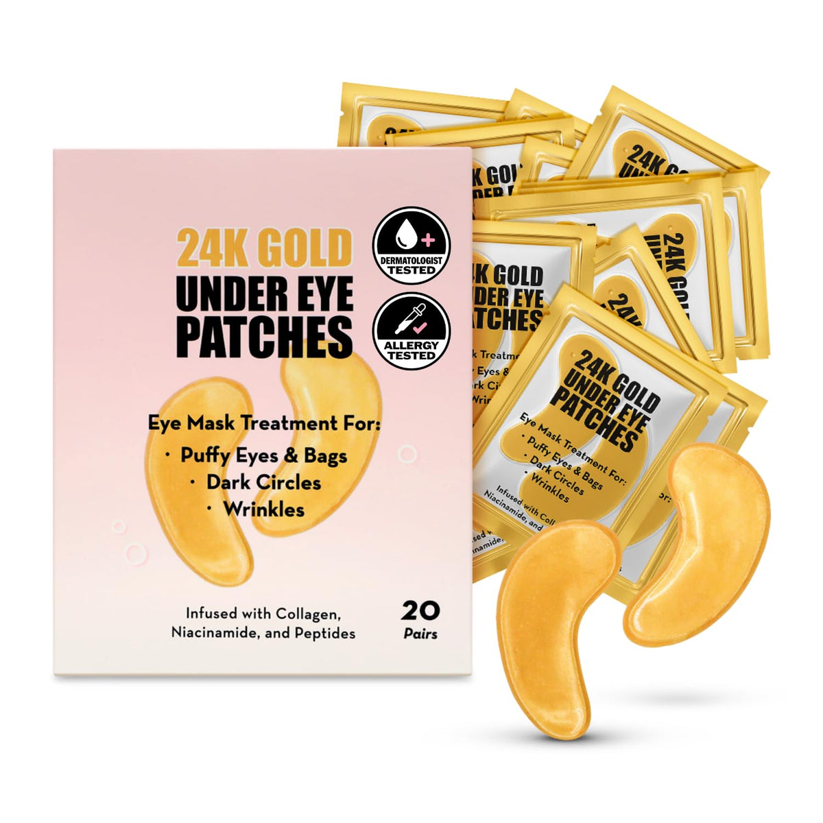 Elizabeth Mott 24K Gold Under Eye Patches packshot for spa-like refresh