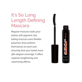 Elizabeth Mott mascara on lashes close-up showing lengthened, clump-free definition.