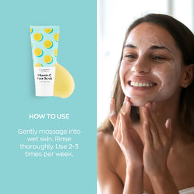 Elizabeth Mott Sure Thing Vitamin C Face Scrub texture close-up, visible exfoliating granules.
