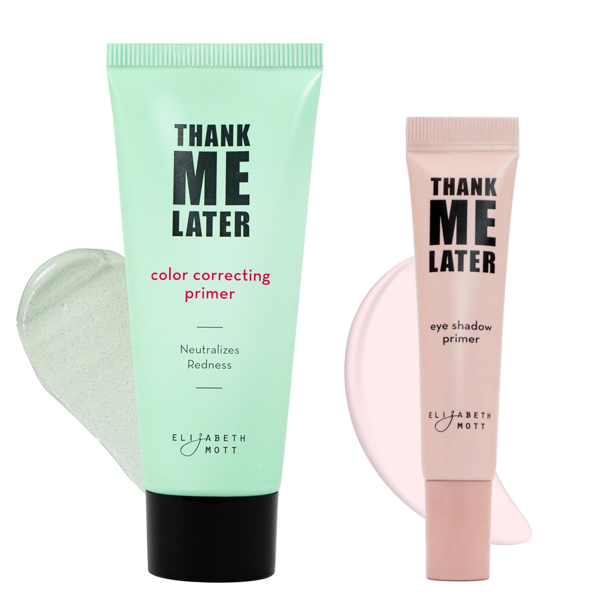 Elizabeth Mott Thank Me Later face primer with green corrector smooths redness for an even complexion