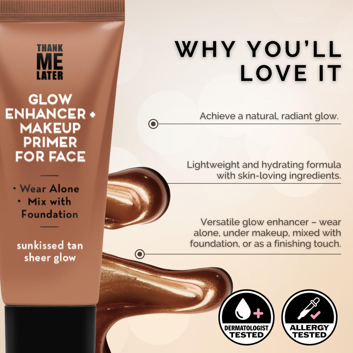 Glow Enhancer applied to the cheek as a subtle highlight.
