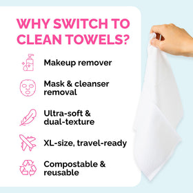 Elizabeth Mott Thank Me Later towel in action removing makeup