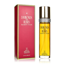 Elizabeth Taylor Diamonds & Rubies box packaging signals premium gift-ready presentation