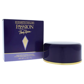 Elizabeth Taylor Passion dusting powder bottle for on-the-go scent and softly luminous skin.