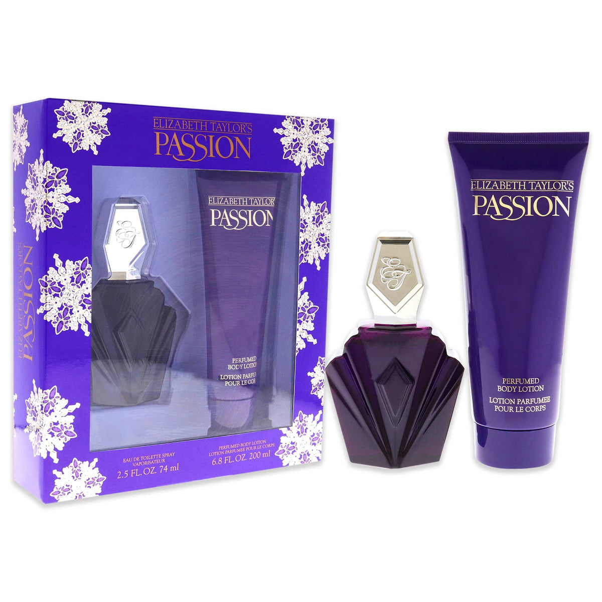 Elizabeth Taylor Passion gift set packaging with elegant presentation.