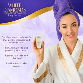 Elizabeth Taylor White Diamonds gift set packaging shown for gifting occasions.